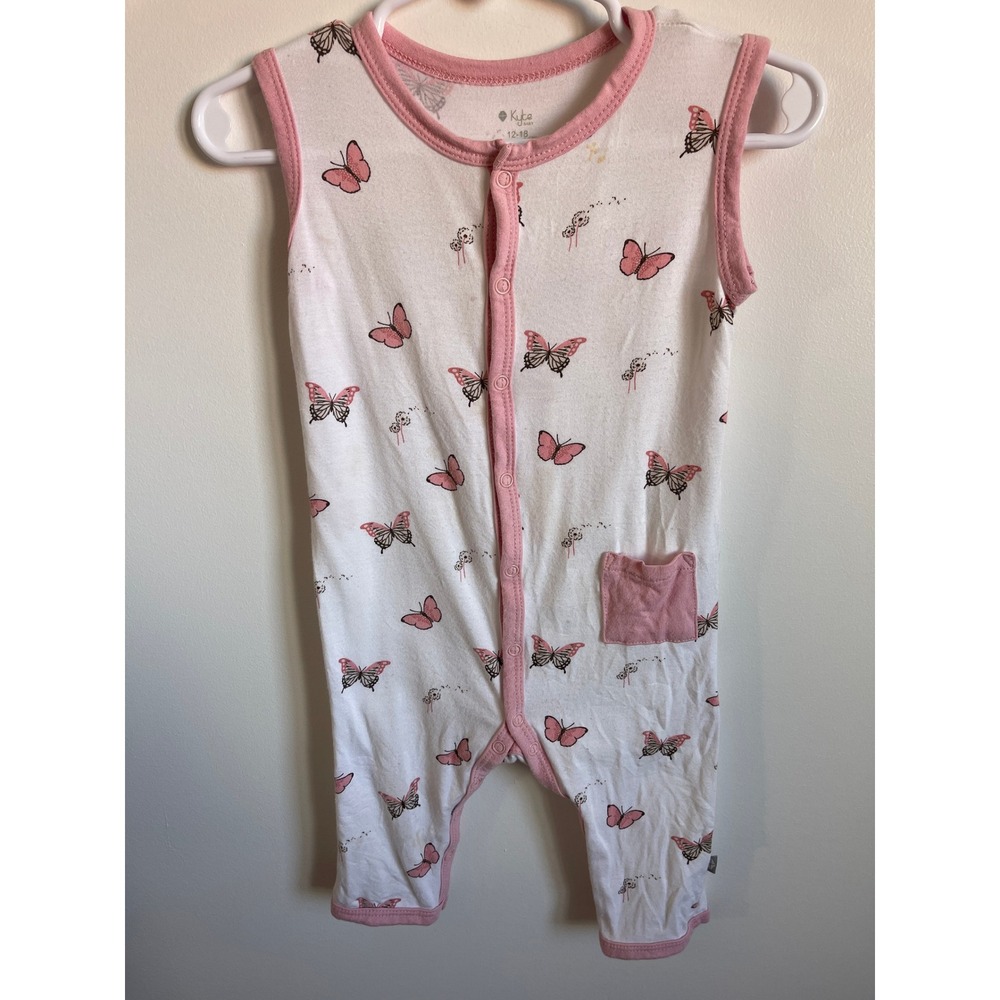 Kyte Baby Bamboo Butterfly Sleeveless Romper 12-18 Months